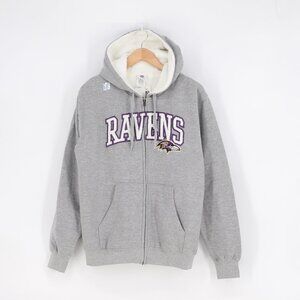 NWT NFL BALTIMORE RAVENS Gray Zip Up Hoodie Size Men's M